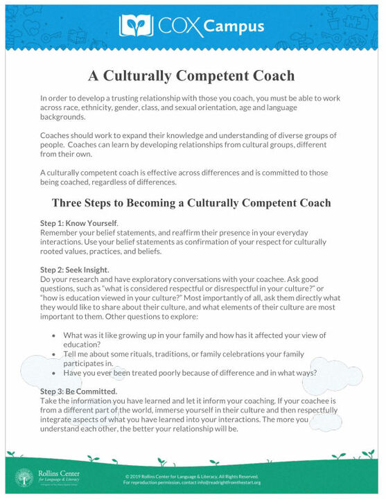 A Culturally Competent Coach