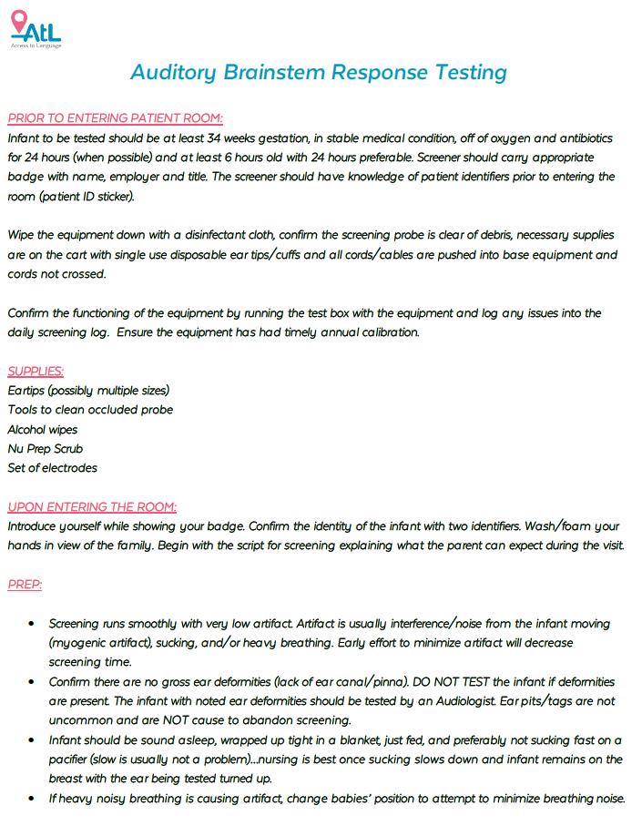 Auditory Brainstem Response Testing