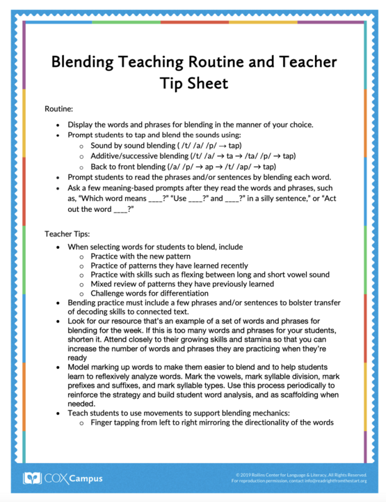 Blending Teaching Routine