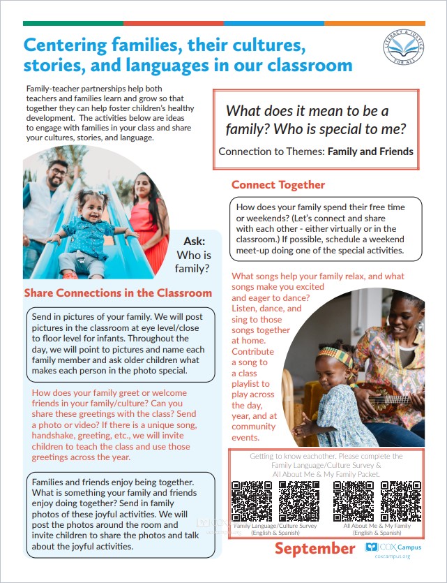 Literacy & Justice: Centering Families - Family and Friends