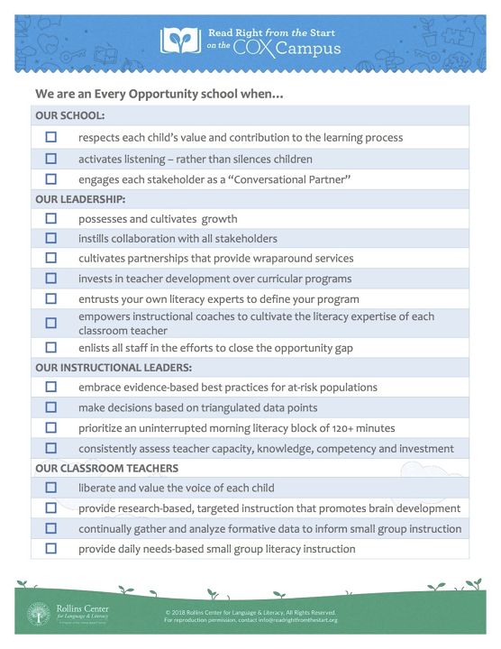 Every Opportunity Checklist