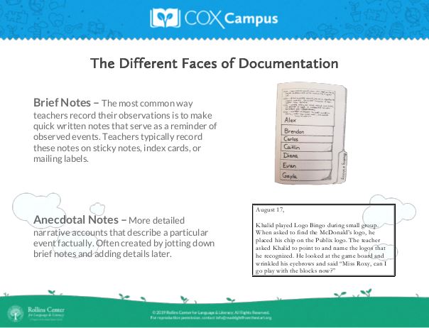The Different Faces of Documentation