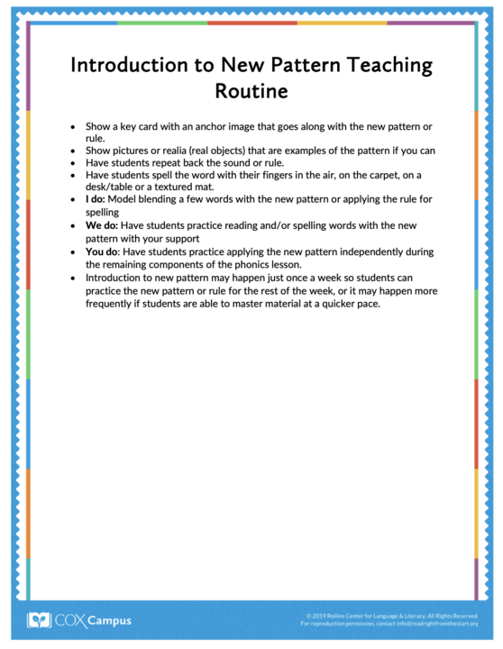 Introduction to New Pattern Teaching Routine