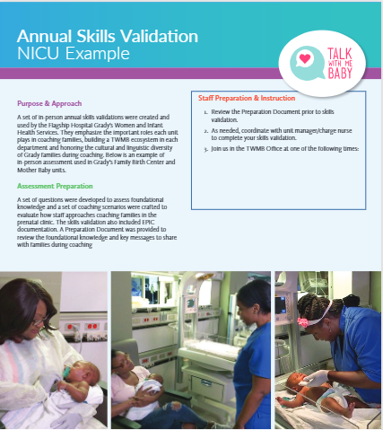 TWMB@Grady NICU Annual Skills Validation