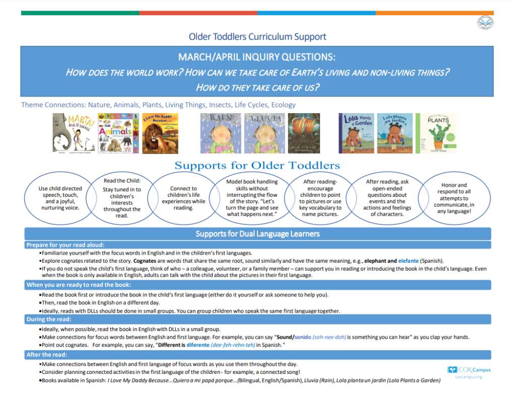 Literacy & Justice: Older Toddlers Curriculum Support - Nature and Ecology Themes