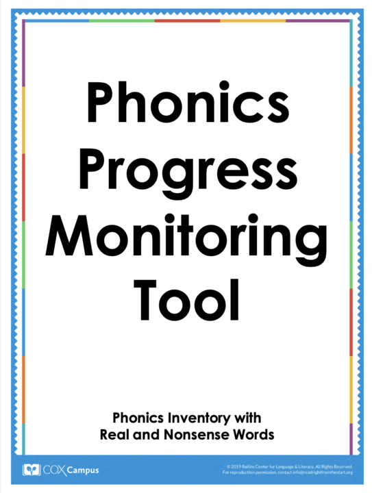 Phonics Progress Monitoring Tool