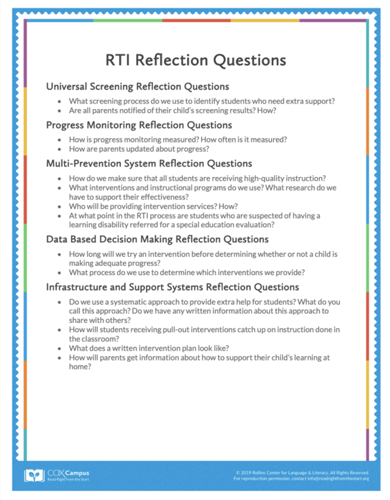RTI Reflection Questions