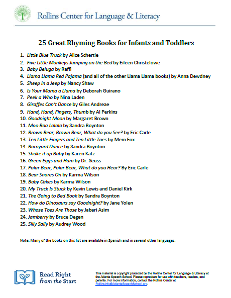 25 Great Rhyming Books for Infants and Toddlers