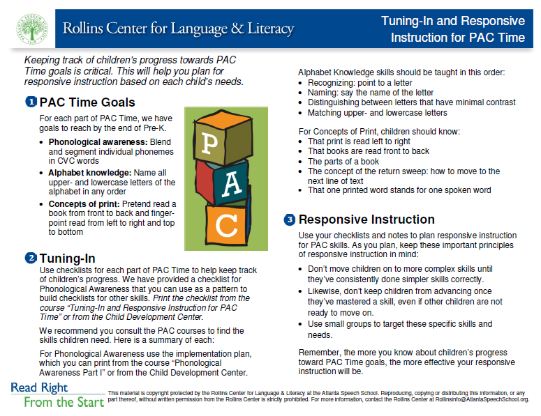 Tuning-In and Responsive Instruction for PAC Teaching Aid