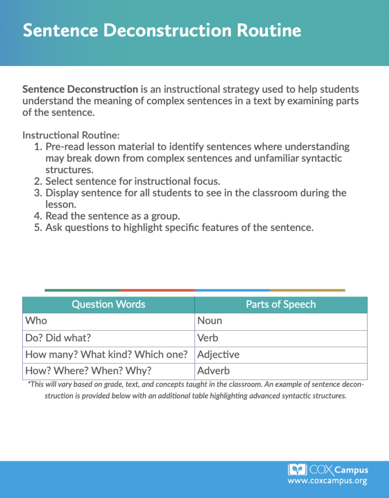 Sentence Deconstruction Routine