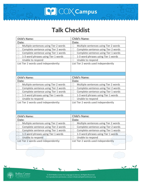 TALK Checklist