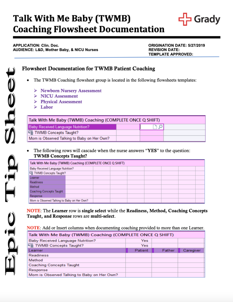 TWMB@Grady Inpatient Documentation Tip Sheet