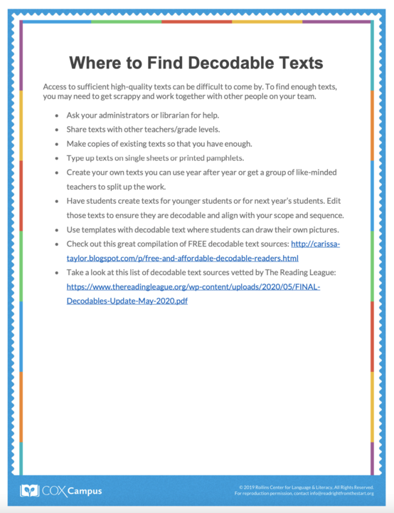 Where to Find Decodable Texts