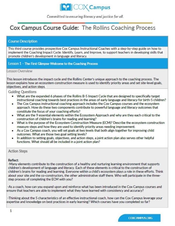 The Rollins Coaching Process Course Guide