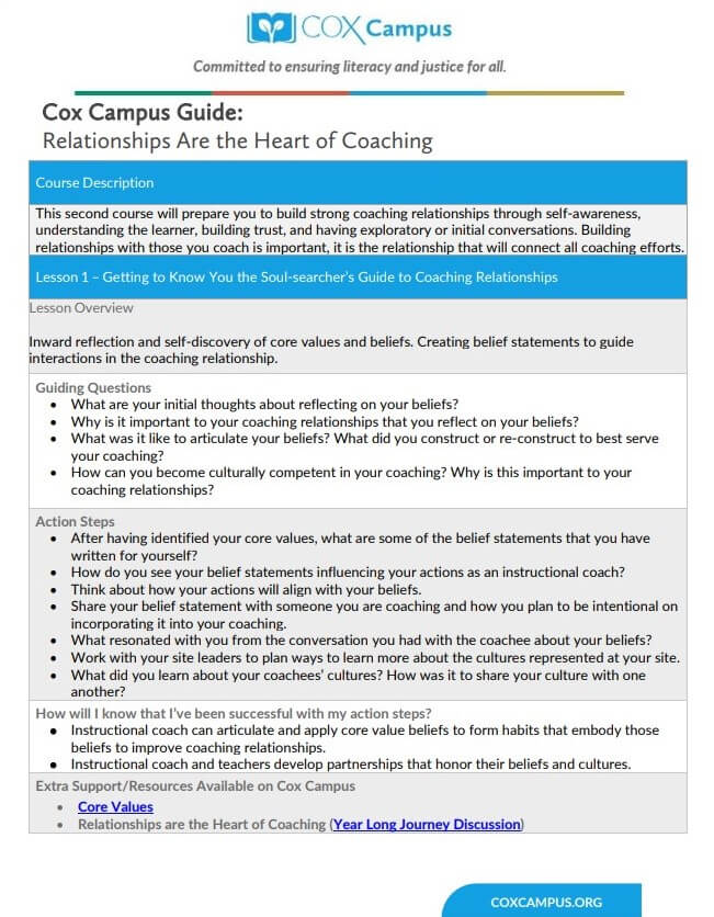 Relationships Are the Heart of Coaching Course Guide