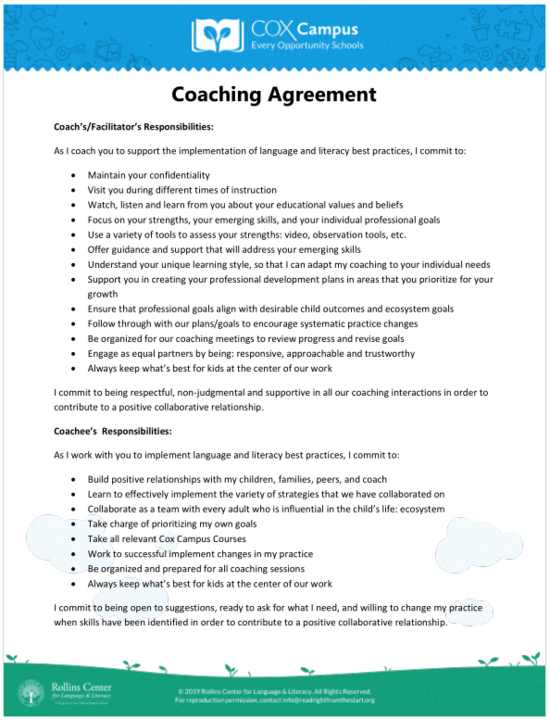 Coaching Agreement Template