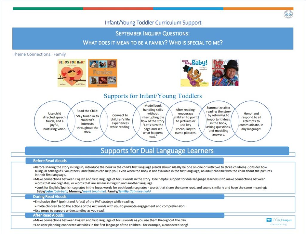 Literacy & Justice: Infants and Young Toddlers Curriculum Support - Family Theme