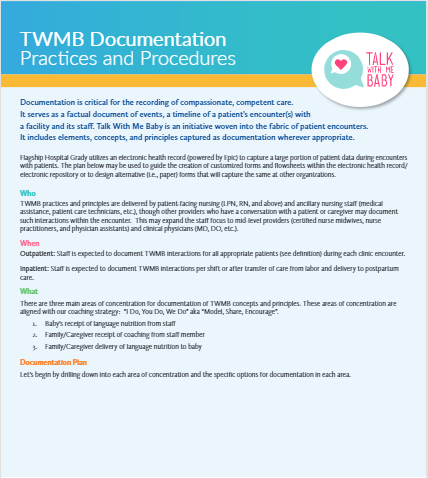 TWMB Healthcare Practices and Procedures for Documentation