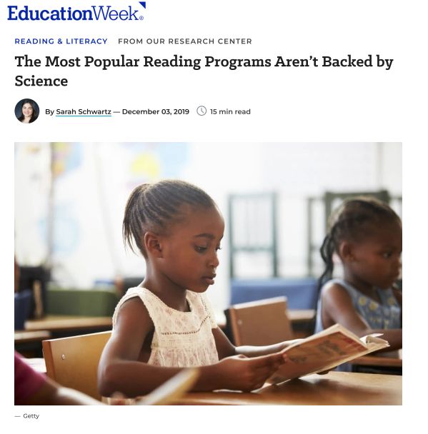 Article: The Most Popular Reading Programs Aren't Back by Science