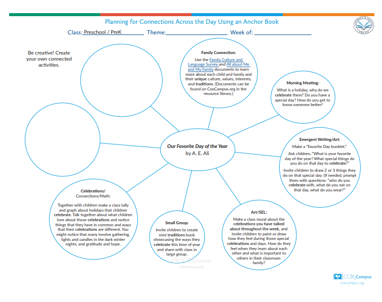 Literacy & Justice: Our Favorite Day of the Year Bubble Map (Preschoolers) -Holidays and Celebrations Theme