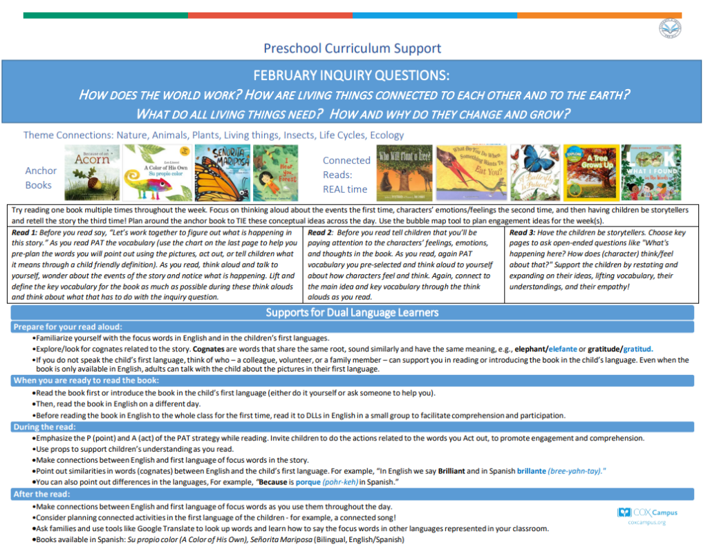 Literacy & Justice: Preschoolers Curriculum Support - Living Things and Insects Theme