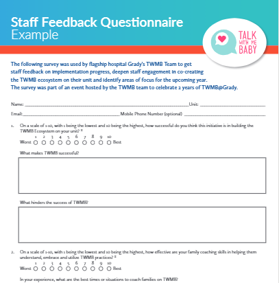 TWMB@Grady Staff Feedback Questionnaire