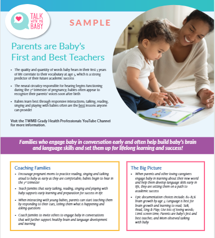 TWMB@Grady Teachlet: Parents First and Best Teacher