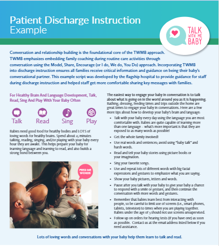 TWMB Healthcare Patient Discharge Script Example