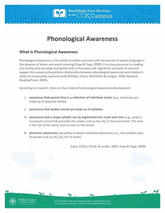 Phonological Awareness Development
