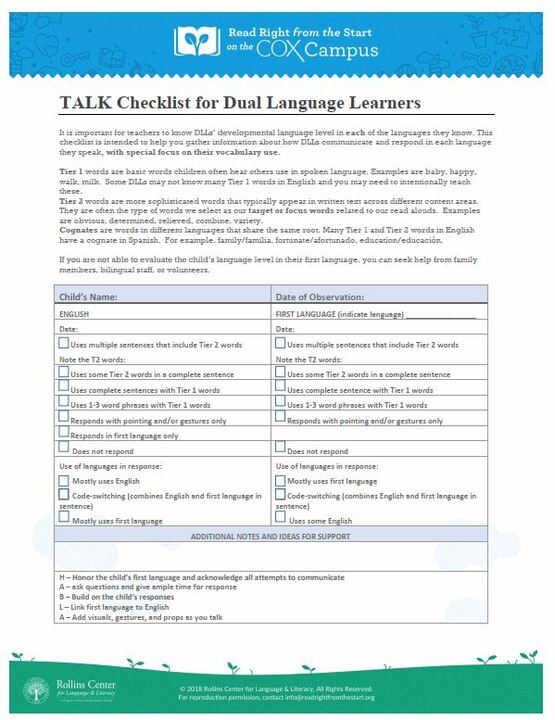 TALK Checklist for DLLs