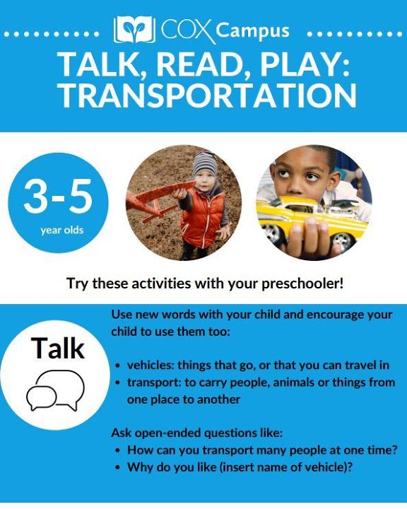 Talk, Read, Play: Transportation