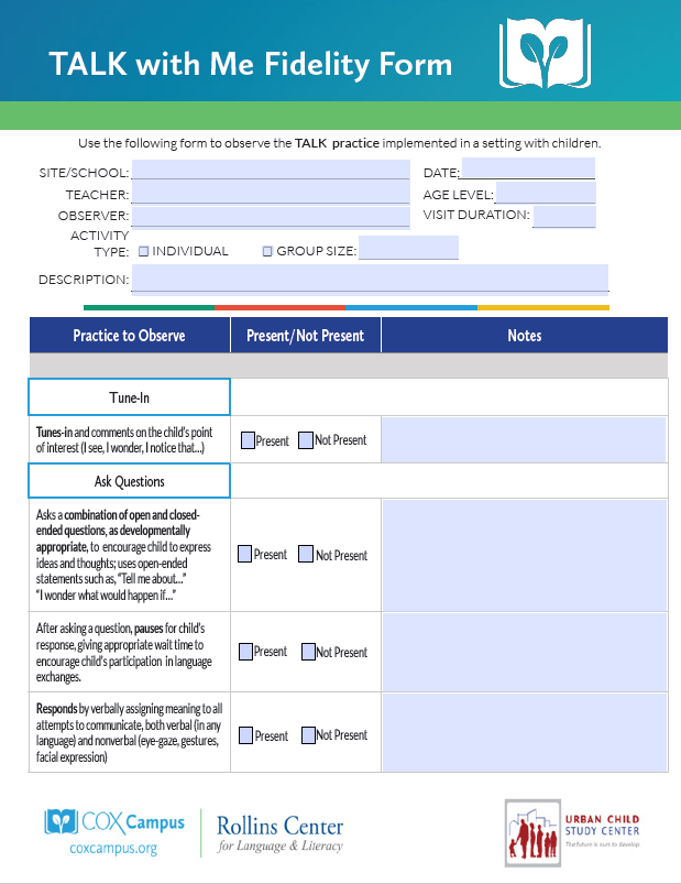 TALK with Me Fidelity Form